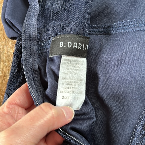 Navy Blue Dress With Lace Detail - Picture 8 of 8